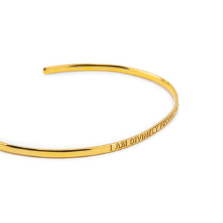 Inspirational Gold Cuff Bracelet - Stacking Affirmation Jewelry