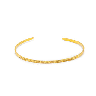 Inspirational Gold Cuff Bracelet - Stacking Affirmation Jewelry