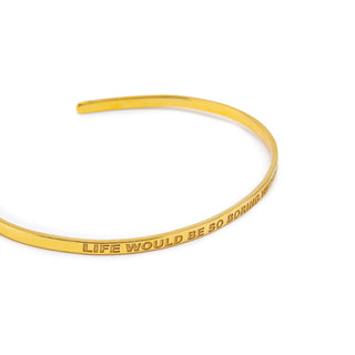 Inspirational Gold Cuff Bracelet - Stacking Affirmation Jewelry