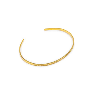 Inspirational Gold Cuff Bracelet - Stacking Affirmation Jewelry