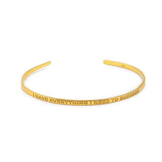 Inspirational Gold Cuff Bracelet - Stacking Affirmation Jewelry