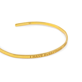 Inspirational Gold Cuff Bracelet - Stacking Affirmation Jewelry