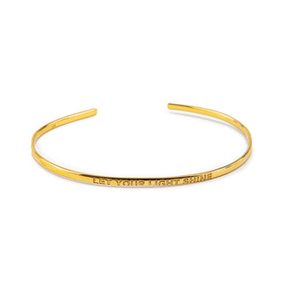 Inspirational Gold Cuff Bracelet - Stacking Affirmation Jewelry