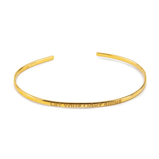 Inspirational Gold Cuff Bracelet - Stacking Affirmation Jewelry