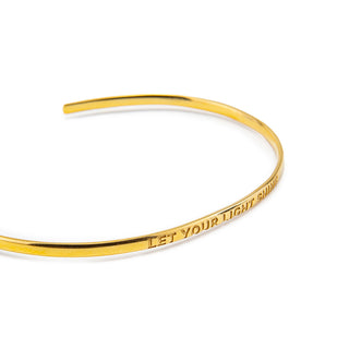Inspirational Gold Cuff Bracelet - Stacking Affirmation Jewelry