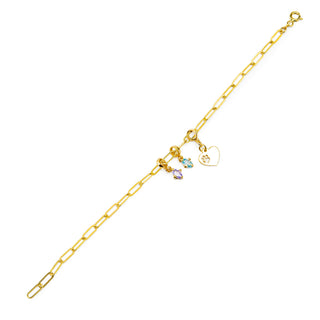 Personalized Charm Bracelet - Custom Engraved & Birthstone Charms