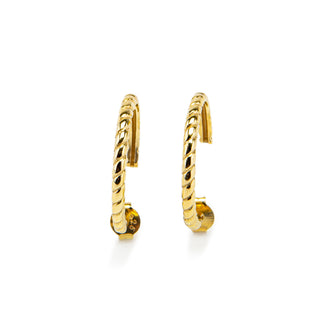 Twisted Rope Hoop Earrings Gold, Silver or Rose Gold