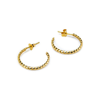 Twisted Rope Hoop Earrings Gold, Silver or Rose Gold