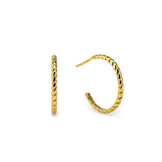 Twisted Rope Hoop Earrings Gold, Silver or Rose Gold