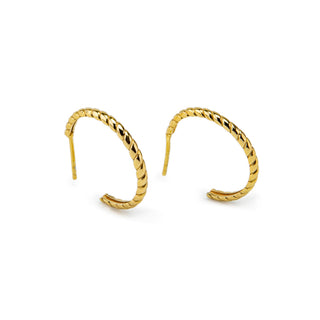 Twisted Rope Hoop Earrings Gold, Silver or Rose Gold