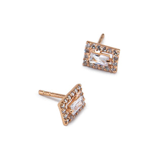 Art Deco Inspired Jewelry - Baguette Stud Earrings