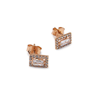 Art Deco Inspired Jewelry - Baguette Stud Earrings
