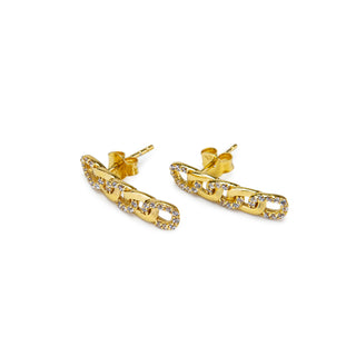 Gold Chain Link Stud Earrings