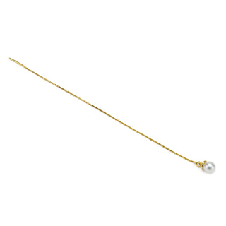 Gold Pearl Threader Earrings - Minimal Dainty Drop Earrings