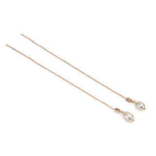 Rose Gold Threader Earrings - Long Drop Earrings