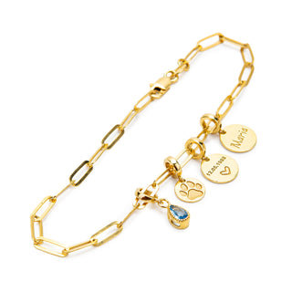 Your Story Bracelet - Personalized Hanwriting and Birthstone Charms